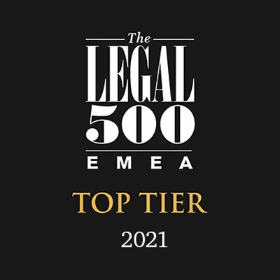 Legal 500'de 1 numara olarak yer aldığımız çalışma alanları